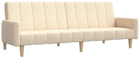 Canapea extensibila cu 2 locuri, crem, material textil Crem, Fara suport de picioare