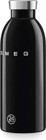 Sticla termos SMEG Clima 50's Style WBF01BL, 500 ml, Inchidere ermetica, Pereti dubli, Otel inoxidabil 18/8, Negru
