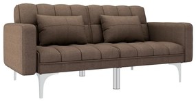 247219 vidaXL Canapea extensibilă, maro, material textil