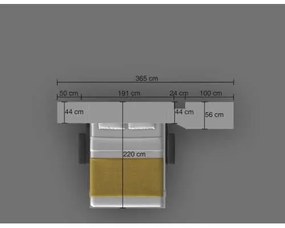 Set pat rabatabil dublu cu somiera, canapea 2 locuri, biblioteca si dulap Acordeon(100) - NOVA  ACORDEON WARDROBE, SMALL BOOKCASE&amp;SOFA SET(150X200)