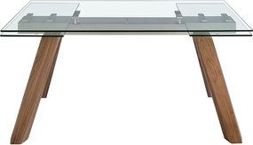 Masa extensibila deosebita design LUX Walnut-Glass 160-240x90cm