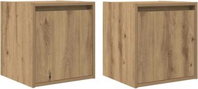 vidaXL Noptiere montate pe perete 2 buc Stejar Artisan 38x34x40 cm