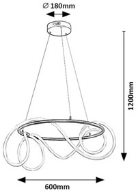 Lustră LED pe cablu Rabalux 72191 RAVEN LED/54W/230V