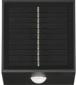 Retlux-LED Aplica solară de perete cu senzor LED/1W/3,7V 1200 mAh IP44 neagră