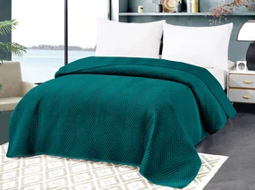 Cuvertura de pat din catifea turcoaz cu model ARROW VELVET Dimensiuni: 170 x 210 cm