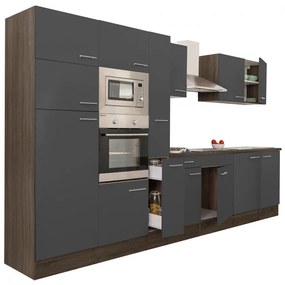 Mobilă de bucătărie Yorki 360, corp din stejar Yorki, cu față antracit satinat