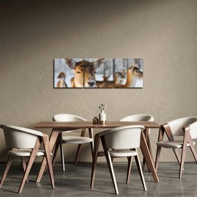 Tablou - Cerbi (cu ceas) (90x30 cm)