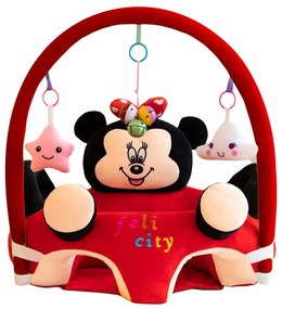 Fotoliu din plus pentru bebelusi cu spatar si arcada, Minnie Mouse, 53 cm, Rosu, FPS-54