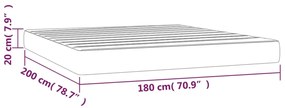 Saltea de pat cu arcuri, gri inchis, 180x200x20 cm, catifea Morke gra, 180 x 200 cm
