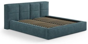 Tăblie de pat albastră tapițată 229x100 cm Darren – Micadoni