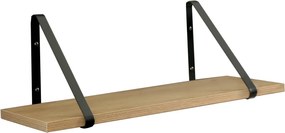 Polita SAGIRA, stejar/negru, 60x20x2 cm