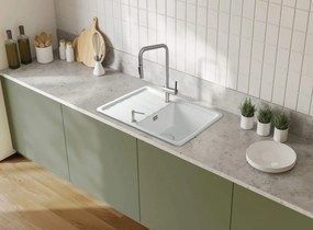 Baterie pentru chiuveta bucatarie, otel, cap mixer, 2 tipuri de jet, dus extractabil, Deante Momi Otel