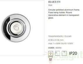 Set de 3 spoturi incastrabile tavan fals diam.9,5cm, BLUES FI1 TRASPARENTE 083254