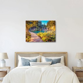 Tablou pe sticlă - Lacurile Plitvice, Croația (70x50 cm)
