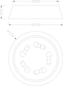 Plafoniera, Lustra aplicata maro SABINA 59cm