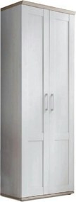 Dulap PROVENSAL, alb/stejar San Remo, DTD laminat, cu 2 usi, 76x39x201