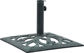 vidaXL Suport de umbrelă, verde, 12 kg, fontă, 49 cm