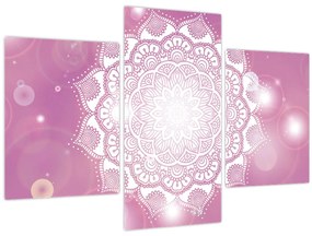 Tablou - Mandala pe fundal roz (90x60 cm)