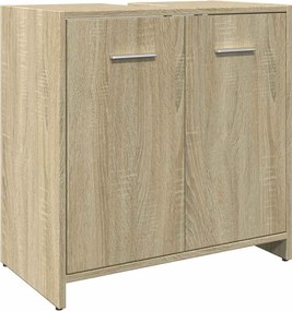 vidaXL Dulap chiuvetă baie, stejar sonoma, 60x33x60 cm, lemn prelucrat