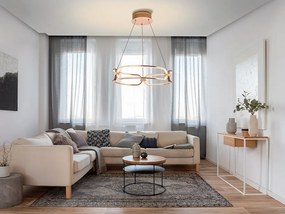 Lustra LED suspendata design ultra-modern 47cm Colette auriu roze