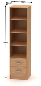 Etajeră cu rafturi şi sertare, fag, BETTY NEW 4 BE04-011-00
