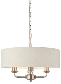 Lustră pe lanț Endon 94361 HIGHCLERE 3xE14/40W/230V bej/crom mat