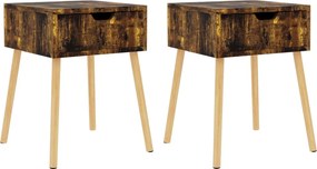 vidaXL Noptiere, 2 buc., stejar afumat, 40x40x56 cm, lemn prelucrat