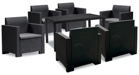 Set mobilier de grădină Nero IV cu 6 locuri, grafit