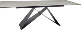 Masa extensibila WESTIN, crem/negru, sticla/metal, 160-240x90x77 cm