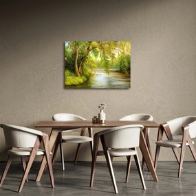 Tablou - Salcie lângă lac, pictură în ulei (70x50 cm)