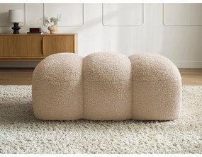 Taburet bej cu tapițerie din țesătură bouclé Hippolyte – Bobochic Paris