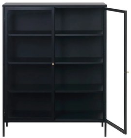 Vitrină neagră din metal 110x140 cm Carmel – Unique Furniture