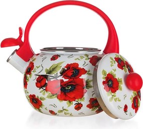 BANQUET Ceainic smălţuit cu fluier POPPY, 2,2 l