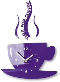 Ceas de perete "Este timpul pentru cafea" Violet