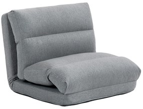 HOMCOM Fotoliu de podea canapea leneșă fotoliu convertibil în pat inclinabil 90° la 180° material textil - 70l x 72A x 56Î cm - gri | Aosom Romania
