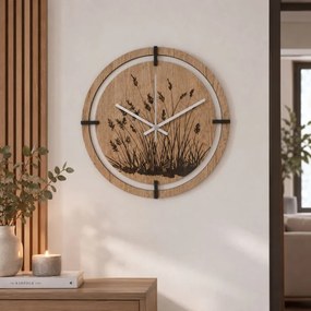 SENTOP | Ceas din lemn cu motiv floral | MARIN