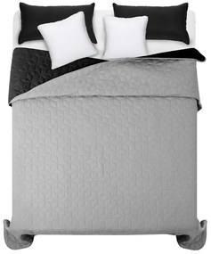 Cuvertură de pat neagră și gri pentru pat dublu cu cusaturi elegante 200 x 220 cm