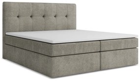 Pat boxspring gri cu spațiu de depozitare 140x200 cm Palta – Makamii