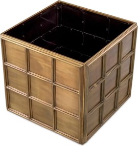 Ghiveci, Vas decorativ din otel inoxidabil Grid M alama vintage