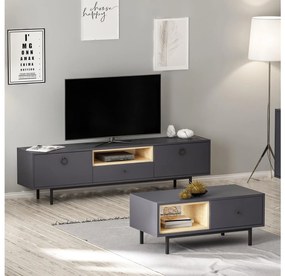 Mobilier living Norbie (antracit + Stejar zafir). 1088955