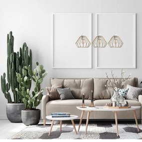 Lustră pe cablu CEED GOLD 3xE27/60W/230V alb/auriu