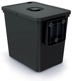 Coș de gunoi suspendat, 23 l, negru