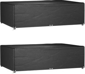 vidaXL Huse mobilă grădină, 2 buc, 12 ocheți 227x152x65cm, rectangular