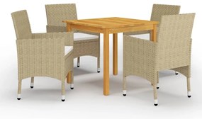 vidaXL Set mobilier de grădină, 5 piese, bej