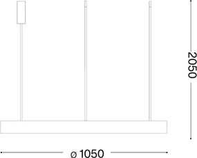 Ideal Lux - Lustră GEMINI LED suspendată pe cablu, 78W/230V, 2700K, Ø 105 cm, CRI 90, negru