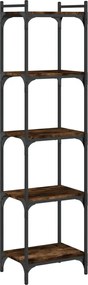 vidaXL Bibliotecă 5 niveluri stejar afumat 40x30x154 cm lemn prelucrat
