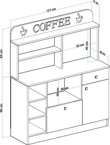 Set mobilier bucatarie Loura, alb si nuc