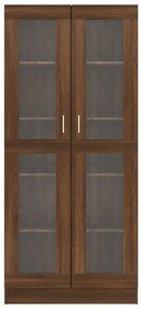 Dulap vitrina, stejar maro, 82,5x30,5x185,5 cm, lemn prelucrat