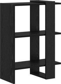 vidaXL Raft pentru cărți Stejar Negru 52 x 25 x 71,5 cm Lemn compozit