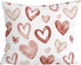 Fata de perna flanelata AMORIA HEARTS 45x45 cm, modelata